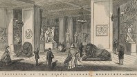 the Library's original foyer filled with statues